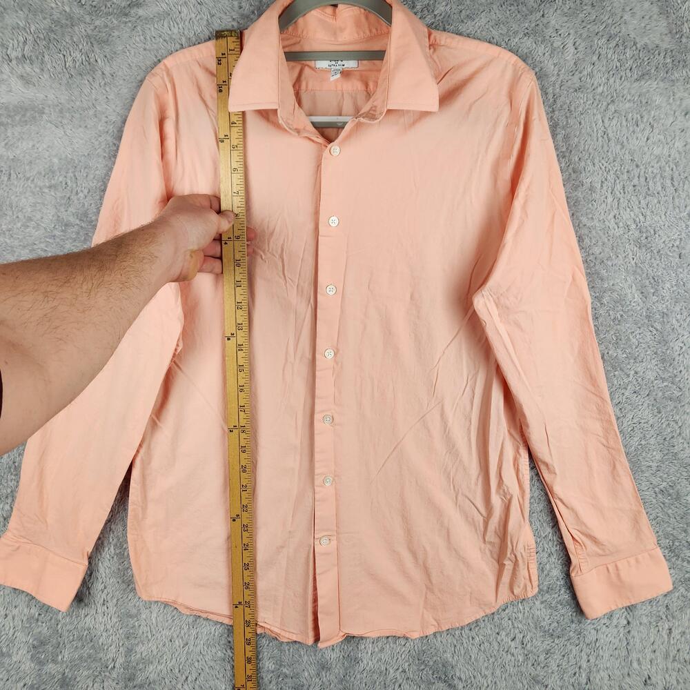 Express Shirt Mens Large Pink Extra Slim Stretch Button Up Long Sleeve Dress